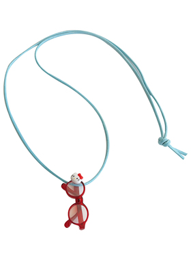 卡通可爱kt猫咪眼镜吊坠项链女