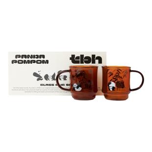 tbh野兽派家居熊猫嘭嘭玻璃马克杯家用茶杯办公室水杯礼物