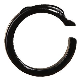 新疆和田玉墨玉玉猪龙戒指C形龙指环戒圈天然玉石男女款玉佩将将