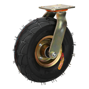 奕辰充气万向轮轮子拖车静音手推车轮平板车橡胶小真空充气轮胎