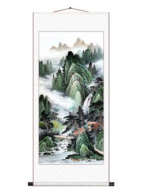 卷轴挂画钦若山水画玄关画