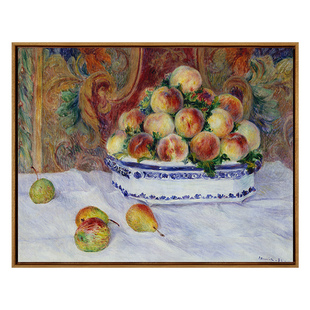 新品 雷诺阿《桃子》客厅餐厅装饰画高级感中古风玄关艺术挂画