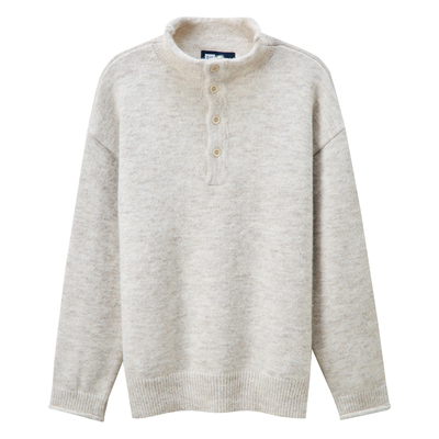 立领羊毛衫保暖宽松高级感毛衣男