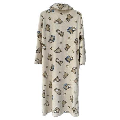 珊瑚绒卡通印花家居睡裙女休闲