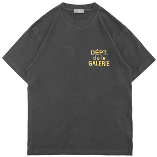 Gallery Dept高街百搭fog复古水洗做旧男士短袖T恤情侣宽松短Tee