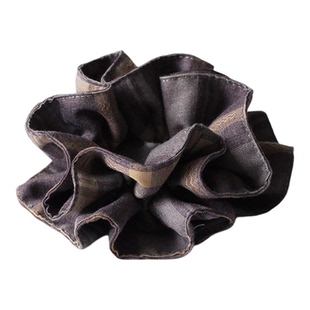 川野法式复古格纹大肠发圈新款时尚小众头绳不勒发无扎痕头饰发饰