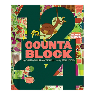 【预售】数数板绘本 宝宝英语绘本启蒙幼儿 Block Countablock Board Book 零基础0-3岁儿童早教书原版书书籍进口