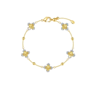 AJIDOU阿吉豆手链幸运四叶草手链女款轻奢金手饰本命年送女友手串