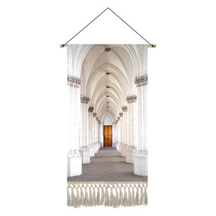 简约现代立体空间挂画布艺餐厅玄关装饰画店铺背景墙拱门挂毯定制