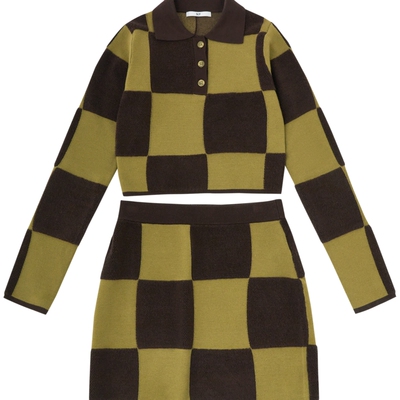 sly设计感通勤两件套针织衫