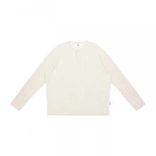 EMPTYREFERENCE亚麻莱赛尔混纺编织暗条纹老钱亨利领针织衫打底衫