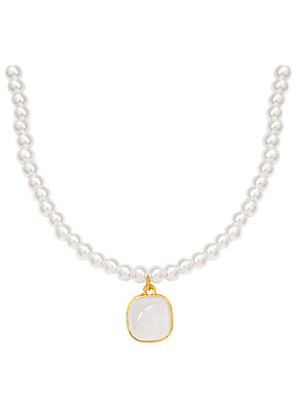 韩系仿珍珠几何小众百搭锁骨链