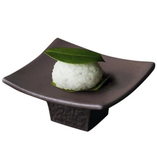 不饰 日本精致茶食点心碟子四方形复古高脚果子碟小菜刺身碟小号