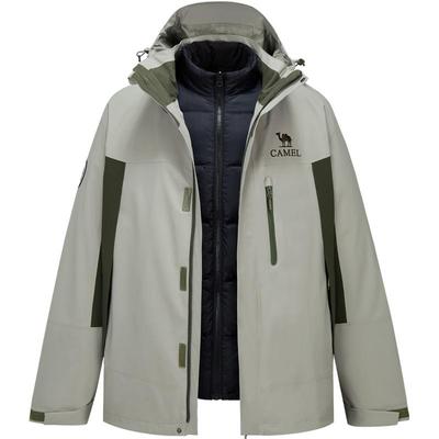 骆驼男装三合一羽绒服外