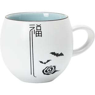 君器带把中式小茶杯个人专用陶瓷主人杯单杯家用喝茶小杯带柄防烫