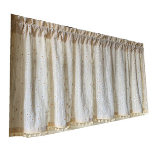 韩式田园法式雏菊碎花棉麻窗帘布透光不透人免打孔魔术贴短帘半帘