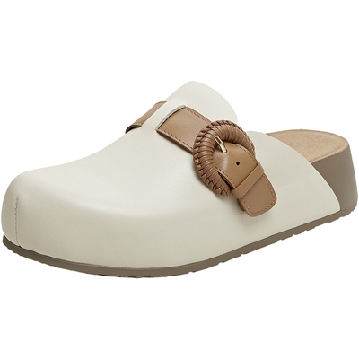 天美意厚底复古勃肯鞋包头半拖鞋女外穿凉拖鞋2026夏新款CBD30BH6