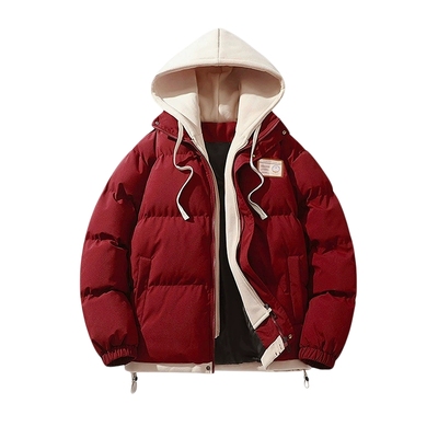 【哆啦A梦】bosie伯喜2025年冬季新款假两件棉衣男情侣运动棉服潮