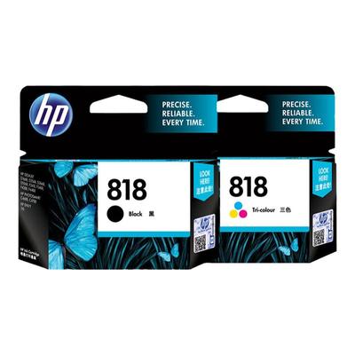 原装惠普818黑彩打印机墨盒