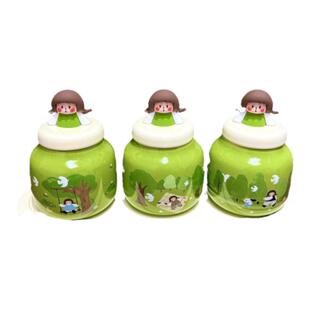 可爱家用调味料罐绿色装盐味精辣椒配料的罐子套装厨房佐料收纳罐