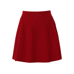 DPLAY2025冬季新款红色套装红色毛衣短裙针织套装半身裙女2件套