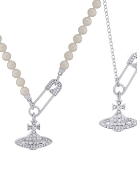 满钻别针土星项链锁骨链