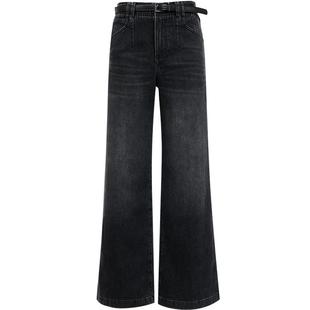 Vero Moda牛仔裤2025冬季新款加绒可拆腰带阔腿裤摩登325432018