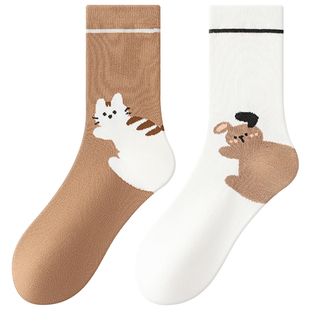 袜子女款纯棉中筒春夏季防臭2026新款爆款女袜可爱初中生大童女童