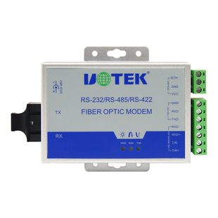 UTEK/宇泰UT-277AMM 串口转光纤收发器MODEM收发器多模光纤转485/422工业级串口光端机ST/FC/SC接口