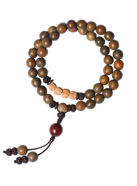 普陀山2026绿檀木佛珠手串