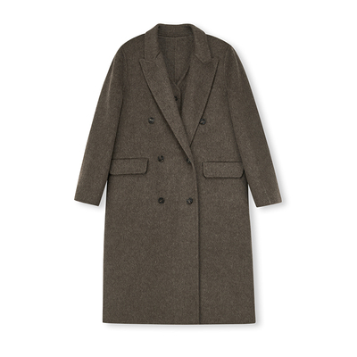 双面羊毛马甲西装大衣两件套