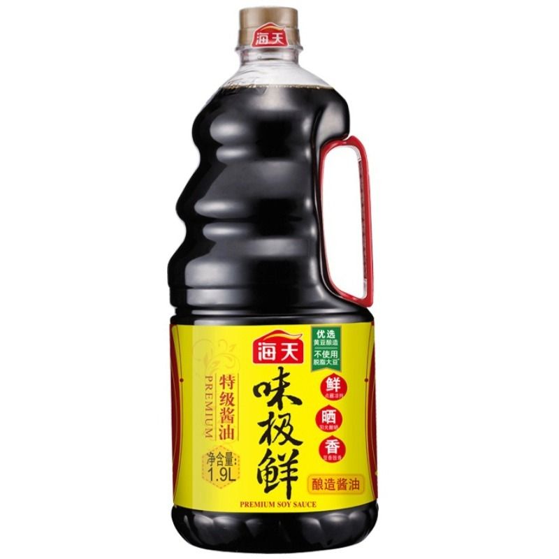 海天酱油味极鲜生抽1.9l大桶装家用特级酿造佐餐提鲜调味1.6l浆油