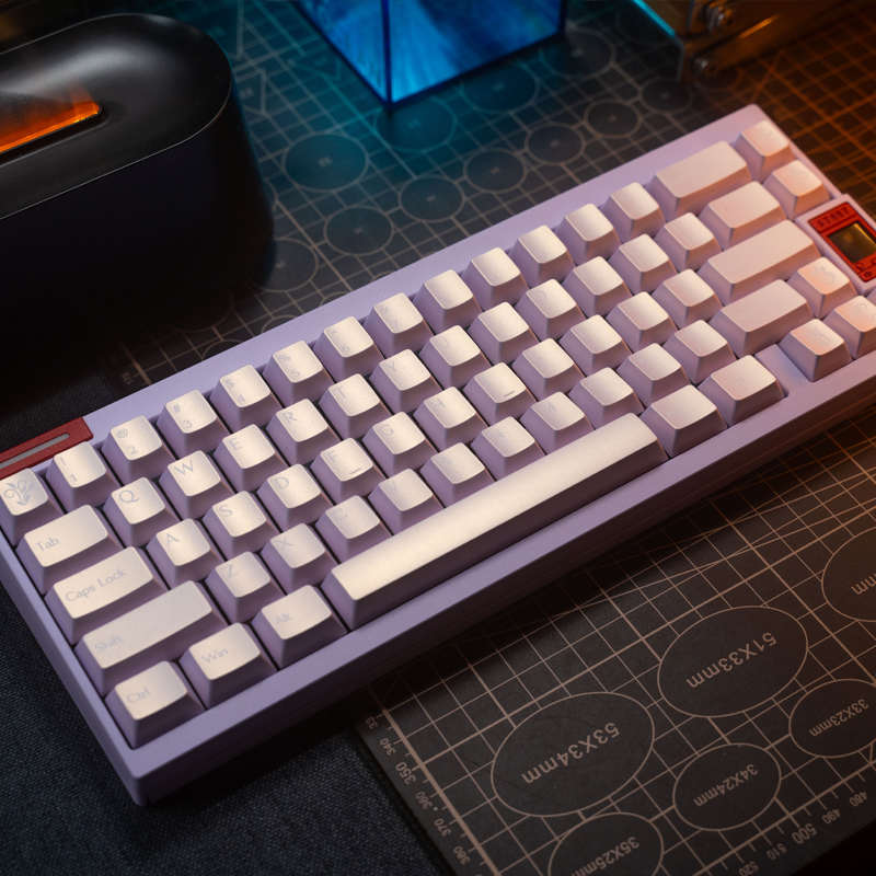 边界外设幻彩珠光键帽原厂高度PBT1.7厚度wooting蓝色白色75个性