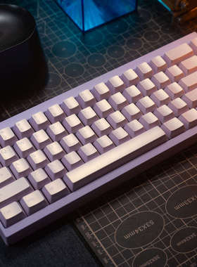 边界外设幻彩珠光键帽原厂高度PBT1.7厚度wooting蓝色白色75个性