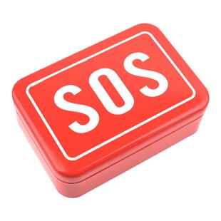 SOS救生盒求生铁盒户外生存用品工具收纳盒金属药盒应急包急救盒