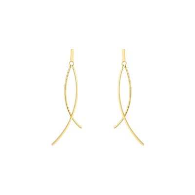 适合圆脸的交叉耳环女欧美风显瘦