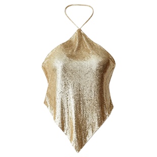 Fashion solid color sexy sequin top 纯色时尚性感挂脖亮片上衣