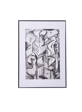 黑白线条抽象装饰画客厅艺术挂画