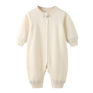 modomoma婴幼儿衣服秋装国风中式男女宝宝针织棉线马甲毛衣连体衣