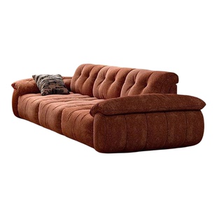 新款现代意式极简约沙发客厅高靠背可前后调节雪尼尔布艺云漫沙发