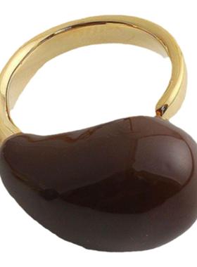 小众独特bv水滴戒指珐琅滴釉指环