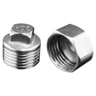 不锈钢4分内丝外丝堵头堵帽四分六分水管闷头管堵管帽加厚铜堵头