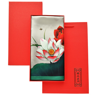 中国风真丝丝巾桑蚕丝小方巾杭州丝绸围巾出国伴手礼送老外小礼品