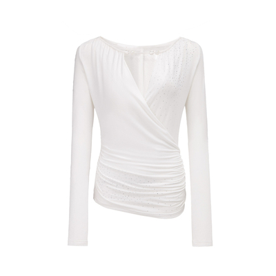 4muggle串珠交叉荡领长袖打底女