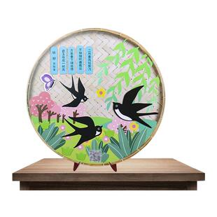儿童创意diy古诗词贴画手工制作材料包唐诗粘贴画幼儿园奖励礼品