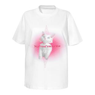 FTT FlyTheTruth『鬼马盐系』 美式猫咪短袖T恤女季oversize上衣