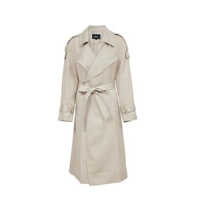 绫致ONLY2026春季新款莱赛尔通勤宽松落肩系带风衣外套女