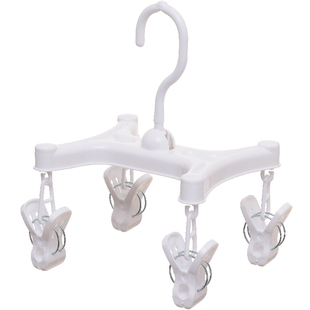 日本LEC裤子架裙子晾衣架带夹子的衣架家用晒裤架袜子内衣晾晒夹