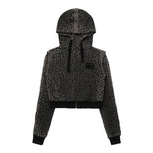 韩国badblood美式复古辣妹风豹纹运动休闲拉链外套宽松卫裤两件套