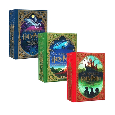 英文进口原版 哈利波特精装互动书1-3/4 三本组合 魔法石 密室阿兹卡班的囚徒 3 MinaLima工作室 J.K罗琳 Harry Potter 立体书机关